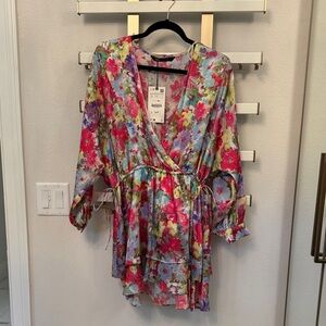 Floral Wrap Blouse
